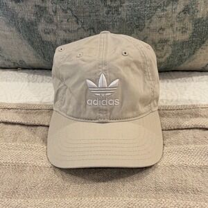 Adidas Originals Trefoil Logo Beige Dad Hat Adjustable Baseball Cap